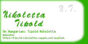 nikoletta tipold business card